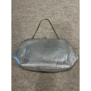 Vintage 60s HL (Harry Levine) Silver Chain Clutch Purse Kiss Lock & Coin Purse